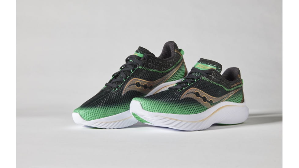 Saucony Kinvara 14 Shoes - Mens, Black/Green, 14, Medium, S20823-18-001-M-14