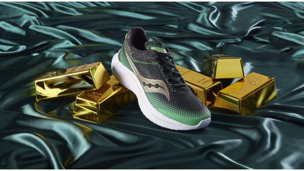 Saucony Kinvara 14 Shoes - Mens, Black/Green, 14, Medium, S20823-18-001-M-14