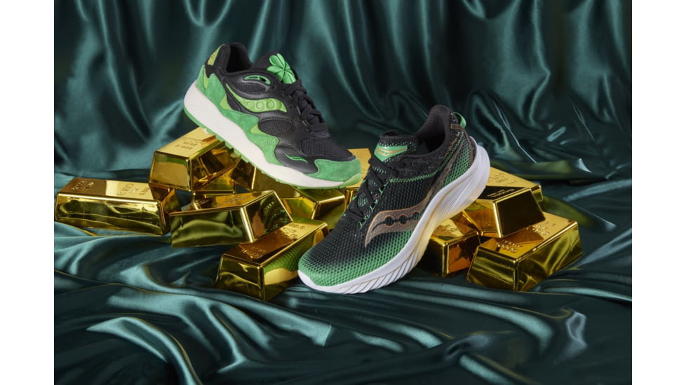 Saucony Kinvara 14 Shoes - Mens, Black/Green, 14, Medium, S20823-18-001-M-14