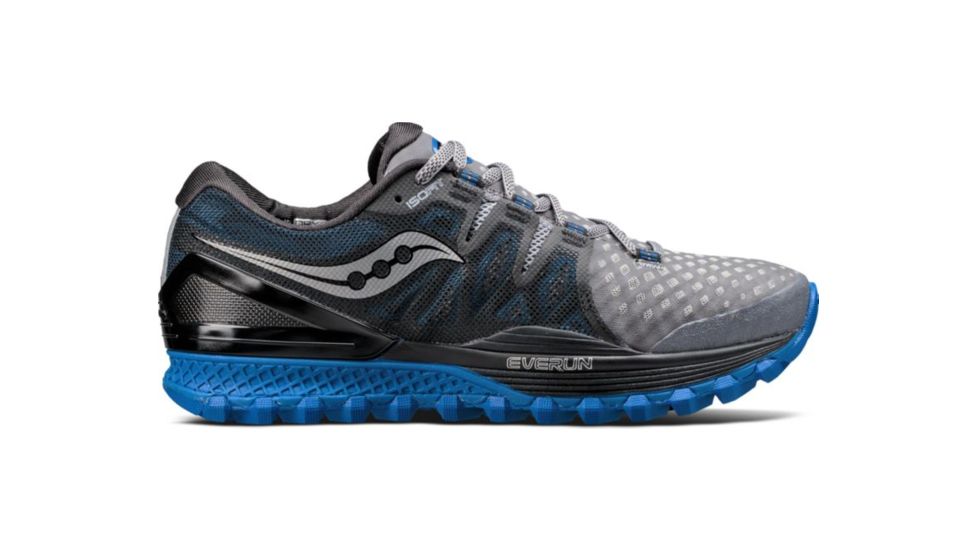 Saucony Mens Xodus ISO 2 Trail Running Shoe, Grey/Black/Blue, 8.5 US S20387-2-8.5 US