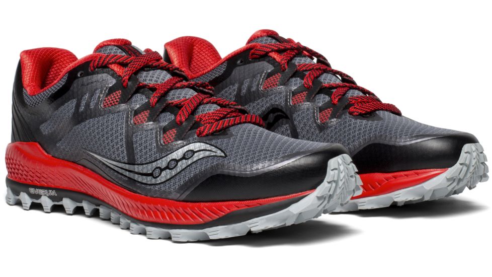 Saucony Peregrine 8 Trail Running Shoes - Mens, Black/Red, 9.5 US, S20424-4-9.5 US
