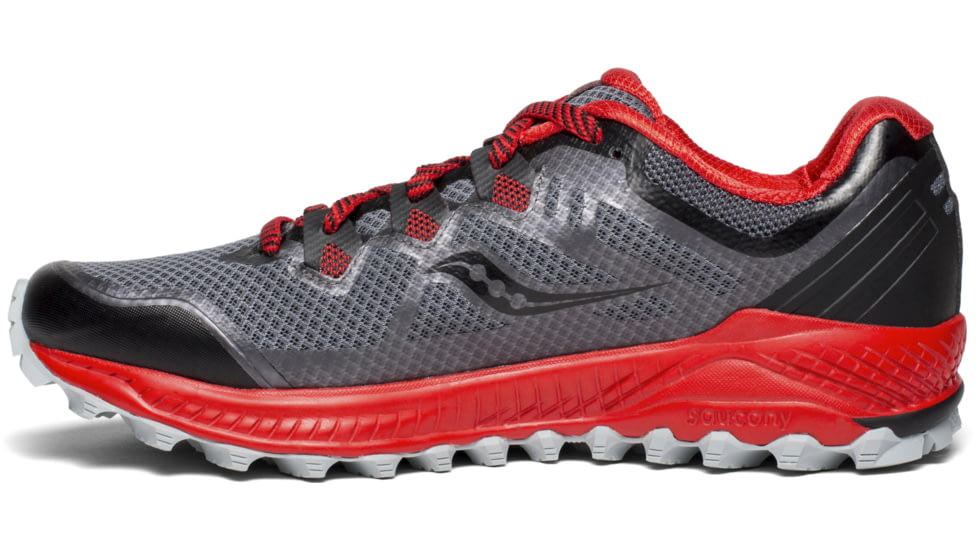 Saucony Peregrine 8 Trail Running Shoes - Mens, Black/Red, 9.5 US, S20424-4-9.5 US