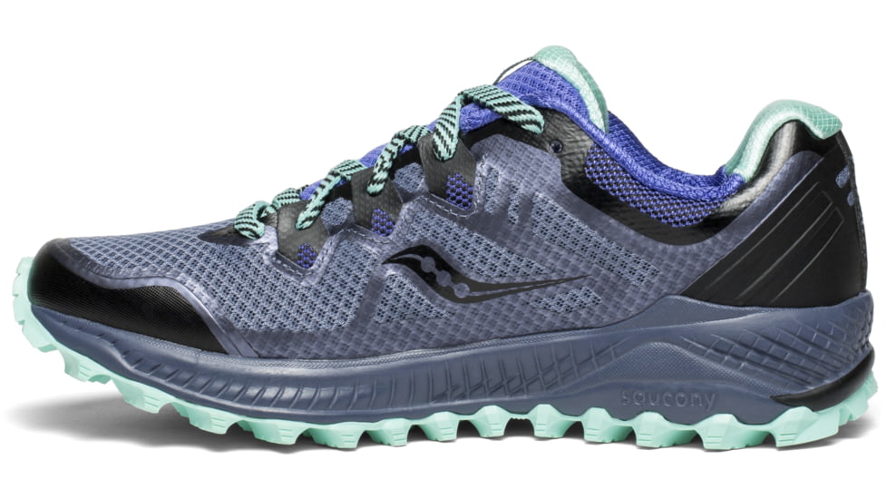 Saucony Peregrine 8 Trail Running Shoes - Womens, Grey/Violet/Aqua, 7 US, S10424-35-7 US