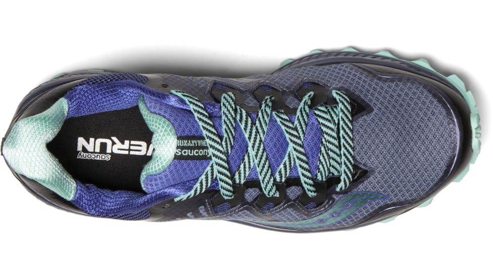 Saucony Peregrine 8 Trail Running Shoes - Womens, Grey/Violet/Aqua, 7 US, S10424-35-7 US