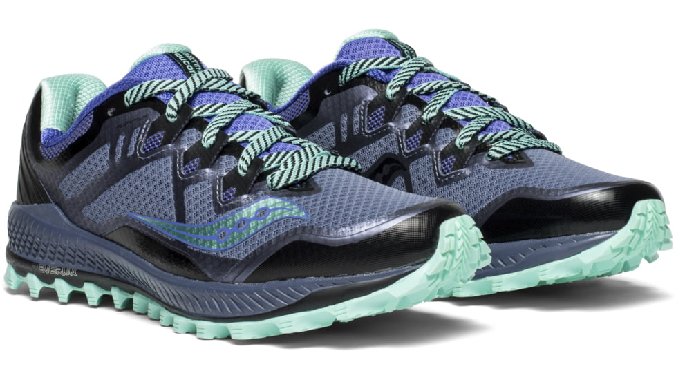 Saucony Peregrine 8 Trail Running Shoes - Womens, Grey/Violet/Aqua, 7 US, S10424-35-7 US