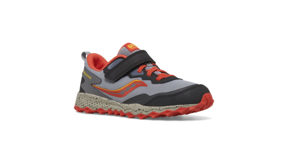 Saucony Peregrine KDZ A/C Sneakers - Kids, Grey/Red/Yellow, 4.5, Medium, SK267490-M-4.5