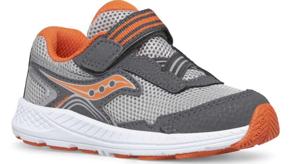 Saucony Ride 10 JR Sneakers - Kids, Grey/Orange, 12, Wide, SL267314-W-12