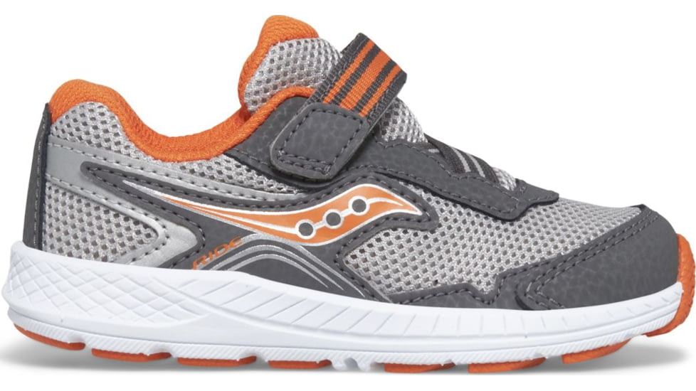 Saucony Ride 10 JR Sneakers - Kids, Grey/Orange, 12, Wide, SL267314-W-12