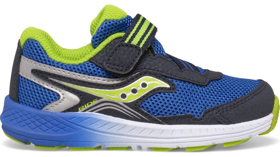 Saucony Ride 10 JR Sneakers - Kids, Navy/Green, 10, Wide, SL266043-W-100