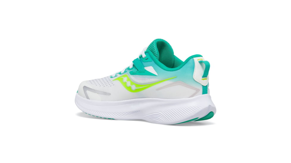 Saucony Ride 15 Shoes - Kids, White/Green, 2.5, Medium, SK167456-M-2.5