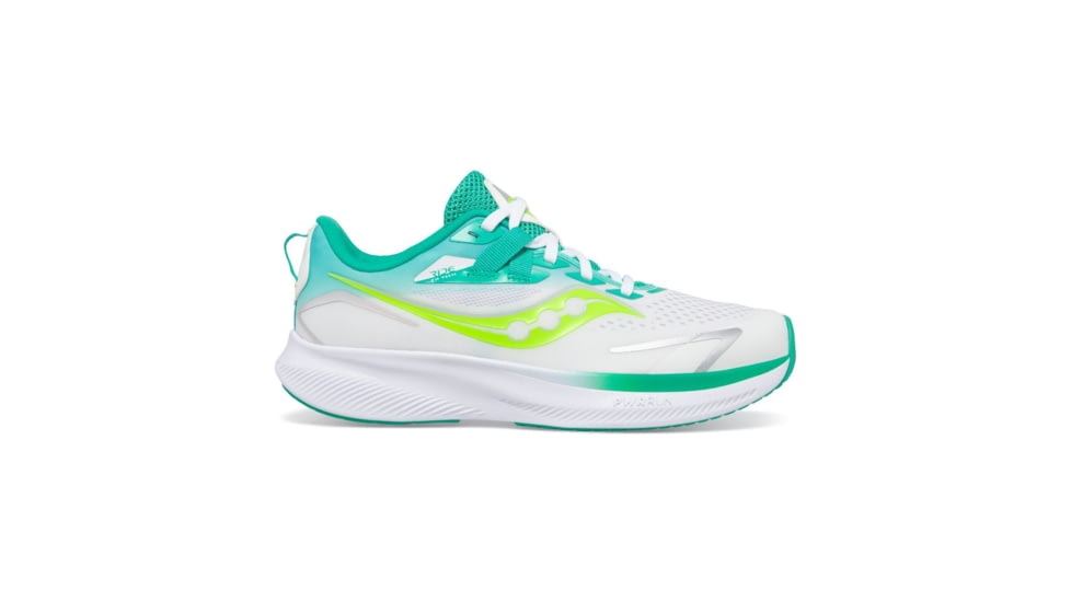 Saucony Ride 15 Shoes - Kids, White/Green, 2.5, Medium, SK167456-M-2.5