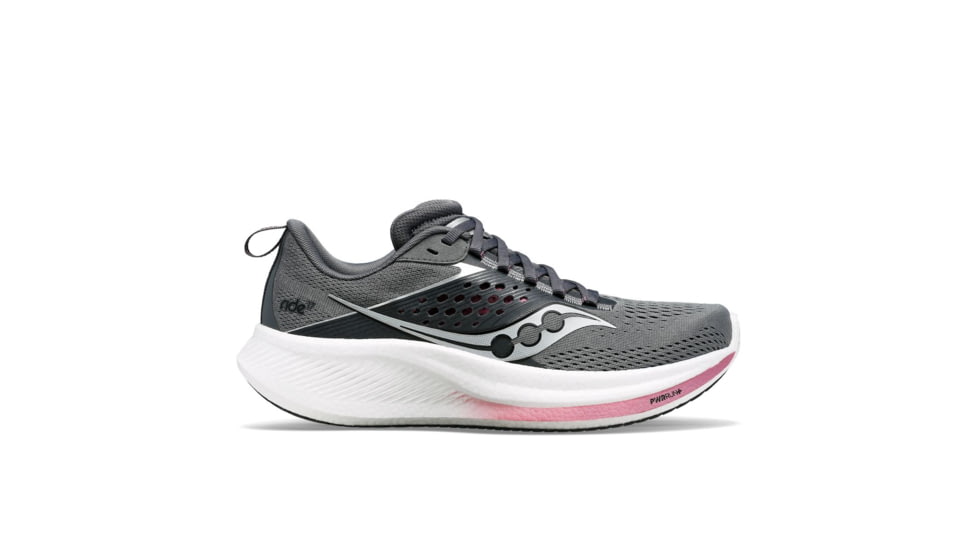 Saucony Ride 17 Shoes - Womens, Cinder/Orchid, 8, Medium, S10924-107-030-M-8