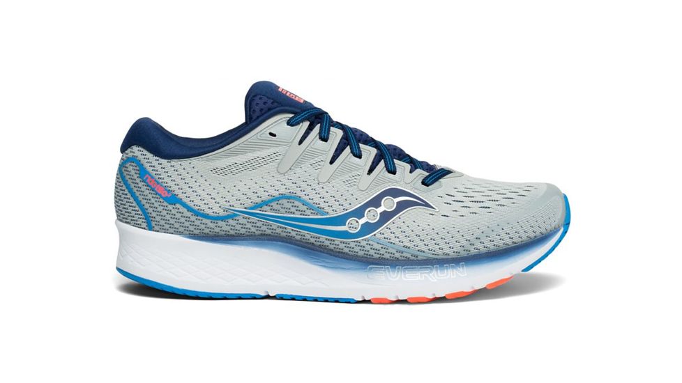 Saucony Ride ISO 2 - Men's, Grey/Blue, Wide, 9, S20515-1-Wide-9