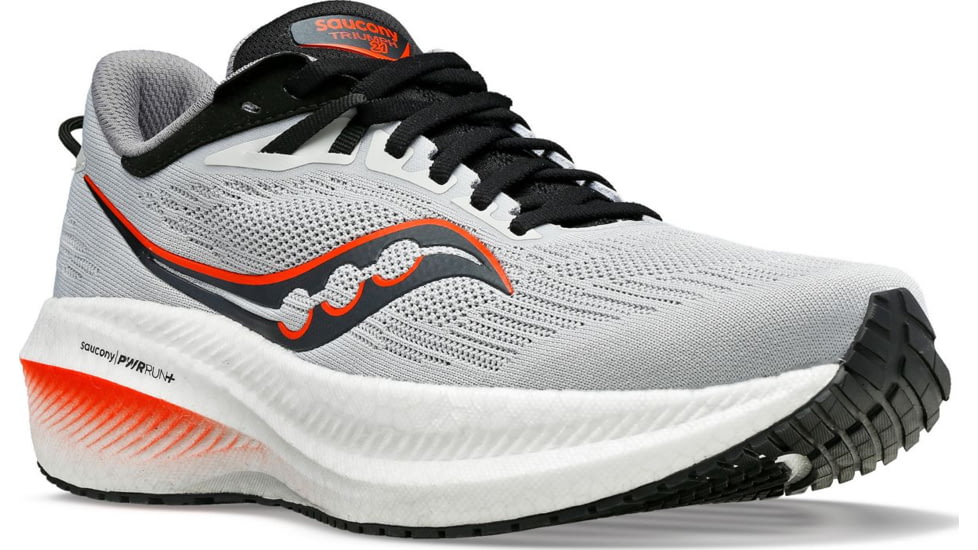 Saucony Triumph 21 Shoes - Mens, Concrete/Black, 15, Medium, S20881-30-020-M-15