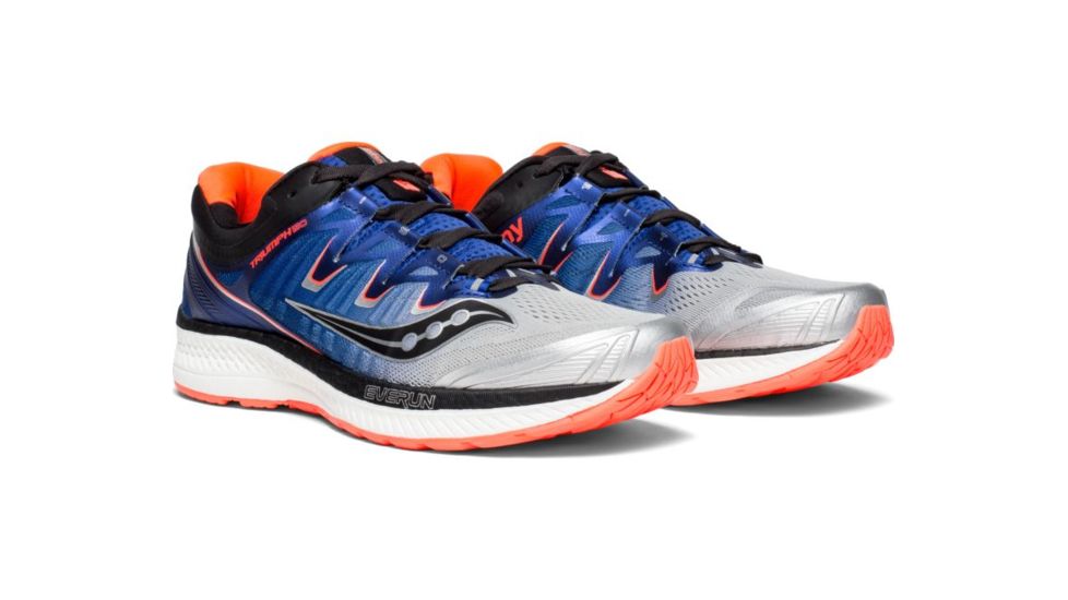 Saucony Triumph Iso 4 Road Running Shoes - Mens, Silver/Blue/Vizi Red, 8.5 US S20413-35-8.5  US