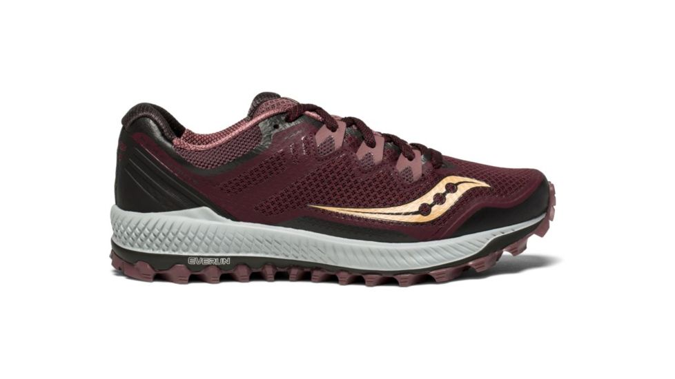 Saucony Womens Peregrine 8 Trail Running Shoe, Wine/Peach, 6.5 US S10424-3-6.5 US