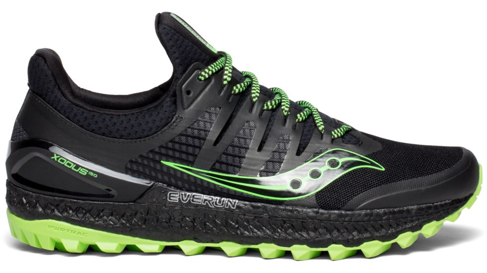 Saucony Xodus Iso 3 Trail Running Shoes - Mens, Black/Slime, 10.5 US, S20449-1-10.5 US