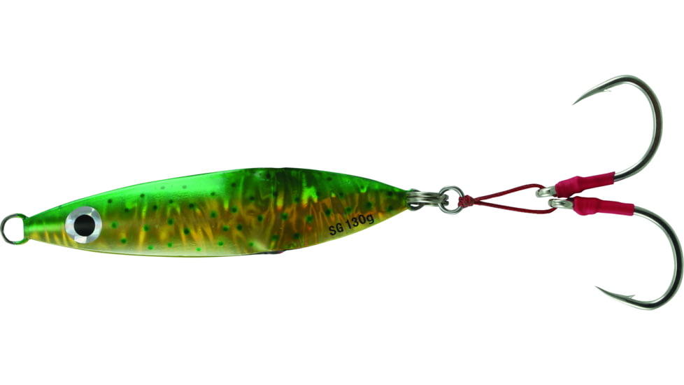 Savage Gear Squish Erratic Fall Deep Drop Jig 5/0 Hook Dorado, 3 3/4in, 80 grams, Flutter Sinking, SJ-80G-DO