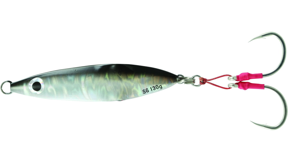 Savage Gear Squish Erratic Fall Deep Drop Jig 5/0 Hook, Flutter Sinking, Dirty Silver/Lumo, 80 grams, 3 3/4in, SJ-80G-DSL