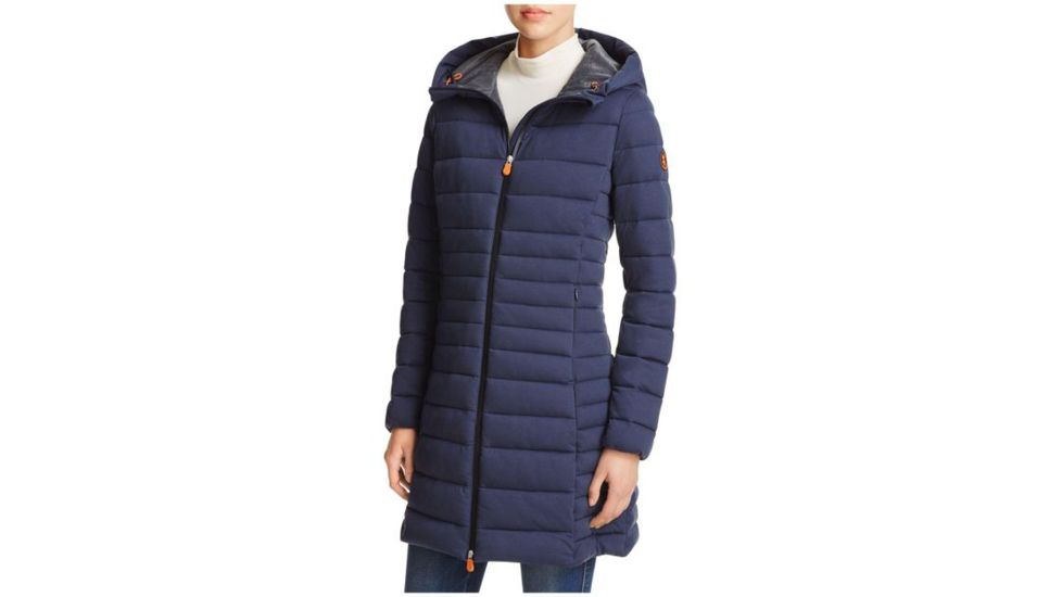 Save The Duck Puffer Long Coat - Women's-Eclipse Blue-X-Small