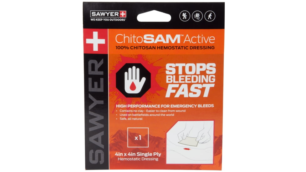 Sawyer ChitoSAM Active - Hemostatic Chitosan Dressing-4 in-4 in