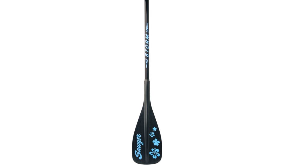 Storm QuickDraw 3 Piece Traveler SUP Paddle 100 sq in-Black Blade with Blue Trim