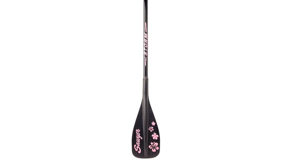 Storm QuickDraw 3 Piece Traveler SUP Paddle 90 sq in-Black Blade with Pink Trim