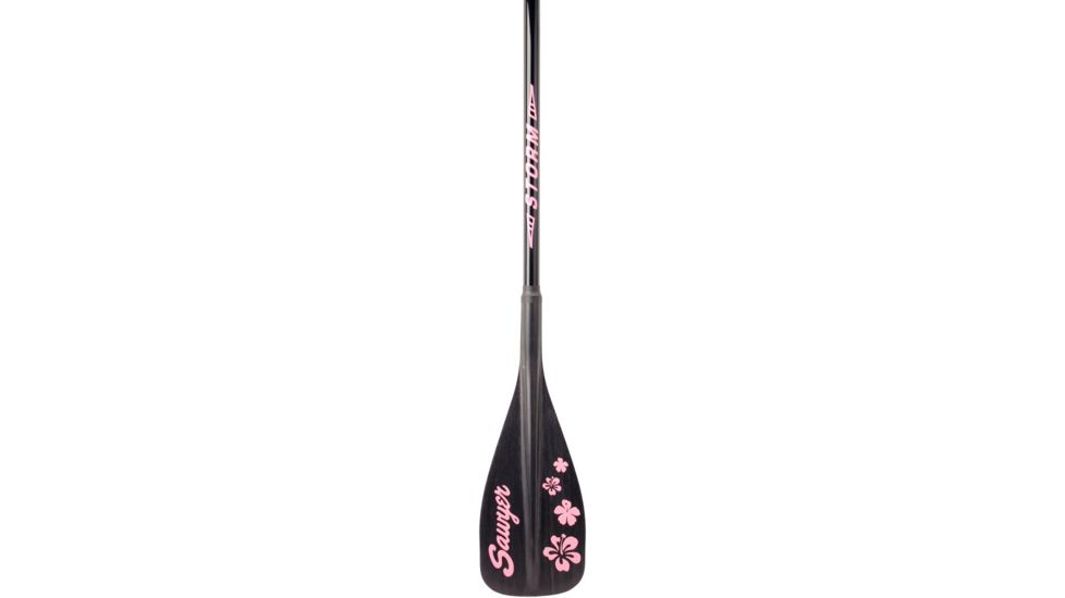 Sawyer Paddles Storm SUP Paddle 100 sq in-Black Blade with Pink Trim