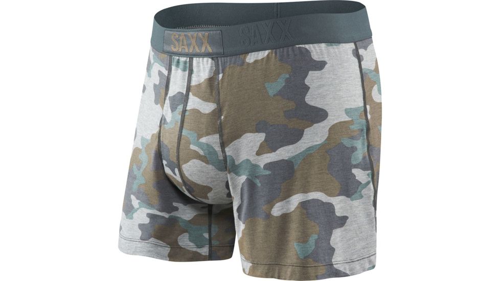 SAXX Free Agent Print Loose Fit Boxer w/Fly - Men's, Gray Supersize Camo, M, SXLF31F-GSC-M