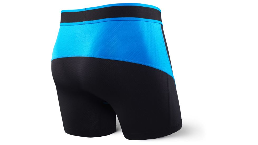 SAXX Kinetic Boxer Brief - Mens, Black/Electric Blue, M, SXBB27-BEL-M
