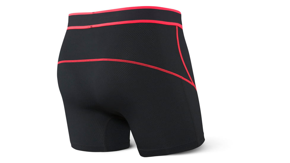 SAXX Kinetic Boxer Brief - Mens, Black/Neon Red, Large, SXBB27-BNR-L