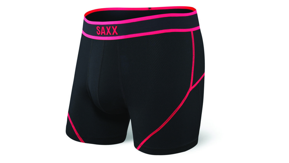 SAXX Kinetic Boxer Brief - Mens, Black/Neon Red, Large, SXBB27-BNR-L