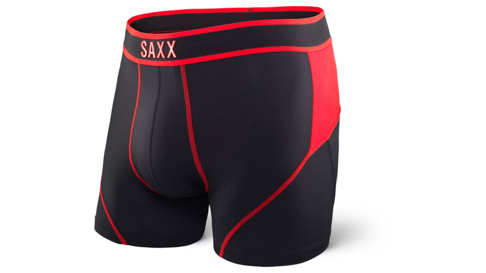 SAXX Kinetic Boxer Brief - Mens, Black/Red, S, SXBB27-REB-S
