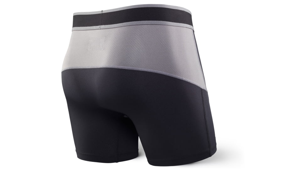 SAXX Kinetic Boxer Brief - Mens, Black/Steel, L, SXBB27-BLS-L