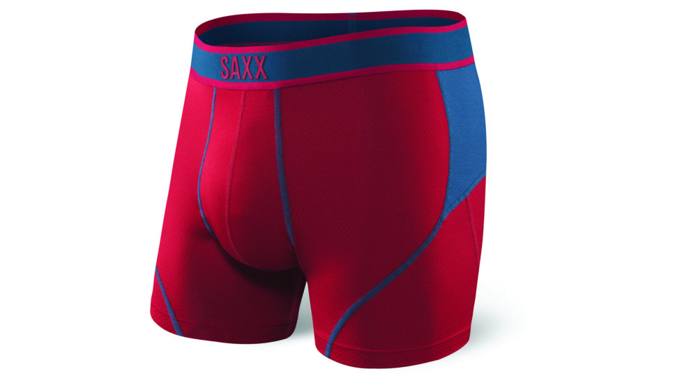 SAXX Kinetic Boxer Brief - Mens, Deep Red/Blue, 2XL, SXBB27-DRB-XXL