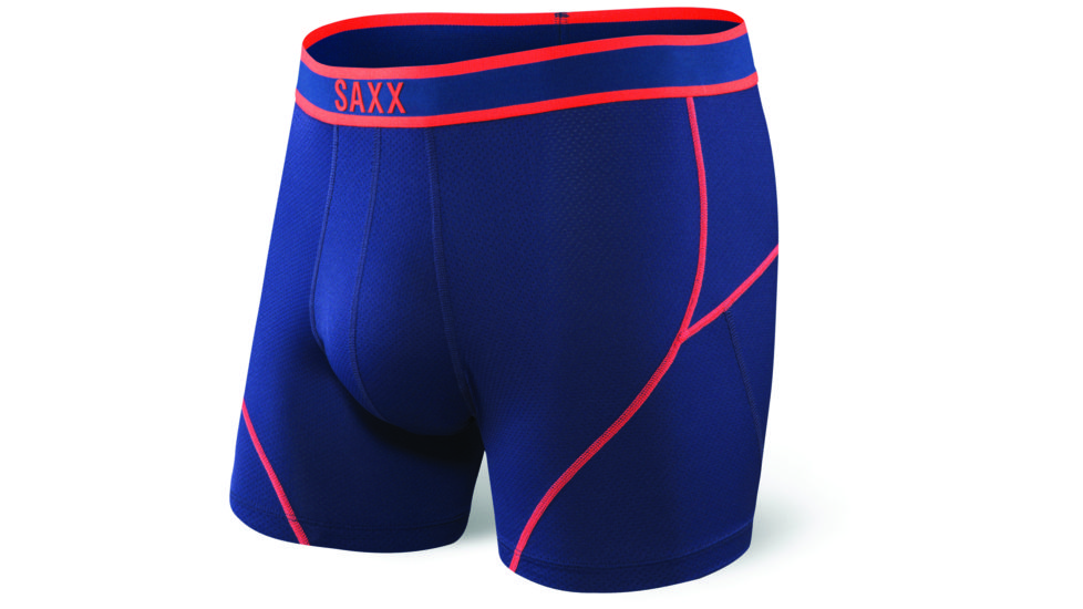 SAXX Kinetic Boxer Brief - Mens, Midnight Blue/Orange, M, SXBB27-MBO-M