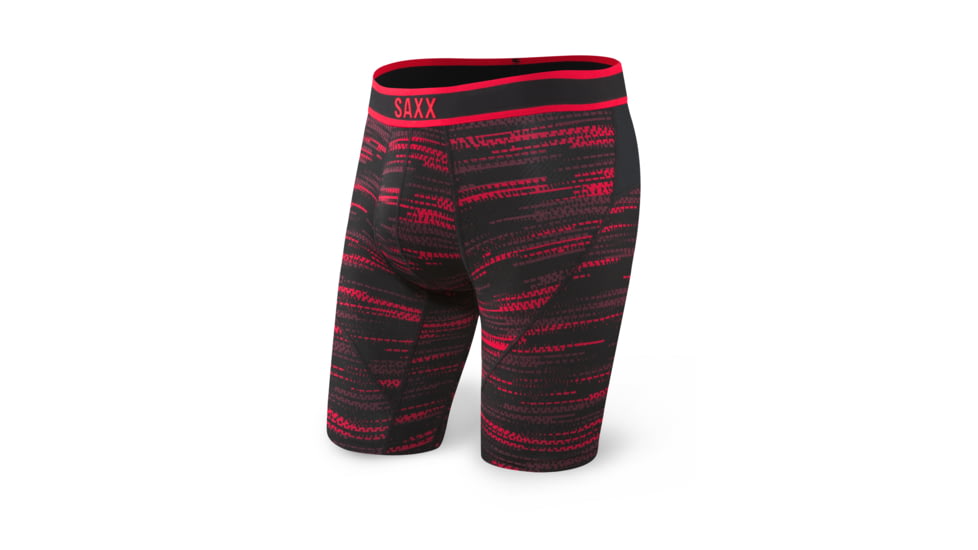SAXX Kinetic Long Leg Boxer Brief - Mens, Red Road Runner, S, SXLL27-RRR-S