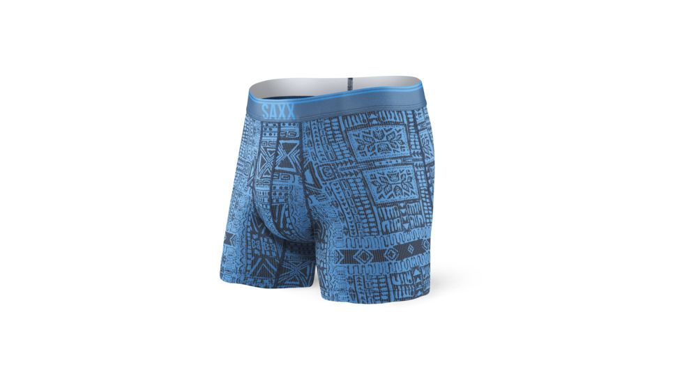 SAXX Loose Cannon Print Loose Fit Boxer w/Fly - Mens, Blue Dive Tribe, L, SXLF71F-BDT-L