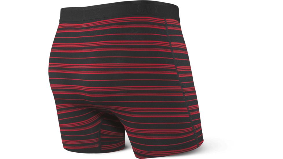 SAXX Platinum Boxer Brief Fly - Mens, Black/Red Tidal Stripe, Small, SXBB42F-BRT-S