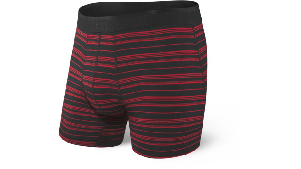 SAXX Platinum Boxer Brief Fly - Mens, Black/Red Tidal Stripe, Small, SXBB42F-BRT-S