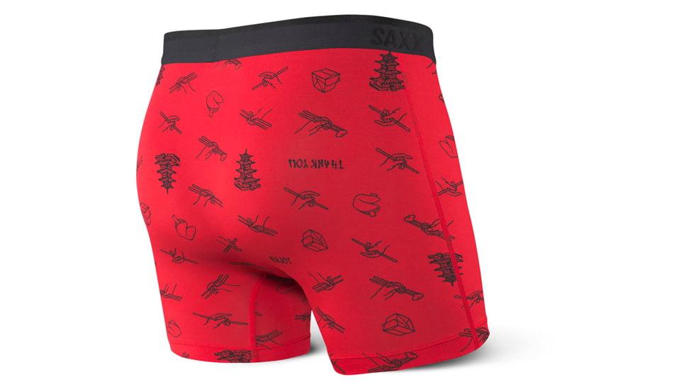 SAXX Platinum Boxer Brief Fly - Mens, Red Chopsticks, Medium, SXBB42F-CHO-M