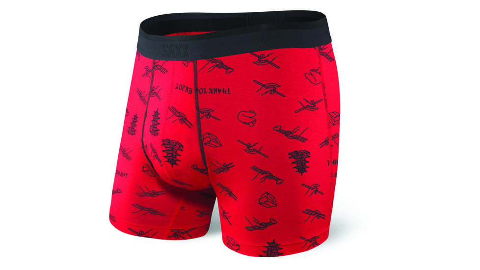 SAXX Platinum Boxer Brief Fly - Mens, Red Chopsticks, Medium, SXBB42F-CHO-M
