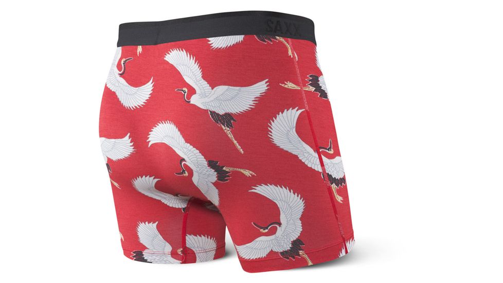 SAXX Platinum Boxer Brief Fly - Mens, Red Cranes, Medium, SXBB42F-CRA-M