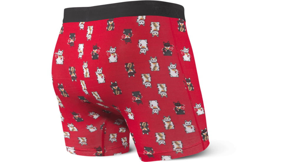 SAXX Platinum Boxer Brief Fly - Mens, Red Lucky Cat, Large, SXBB42F-RLC-L