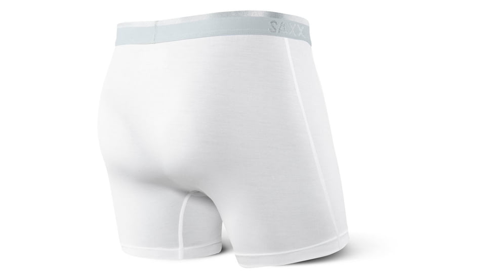 SAXX Platinum Boxer Brief Fly - Mens, White/Grey, Extra Large, SXBB42F-WWG-XL