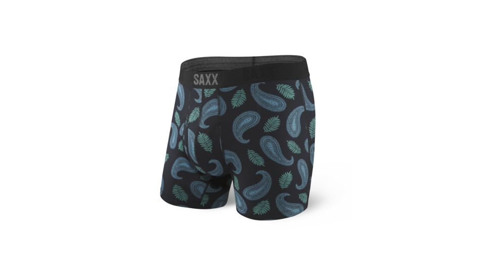 SAXX Platinum Boxer Brief w/Fly - Mens, Black Pop Paisley, XL, SXBB41F-PBP-XL