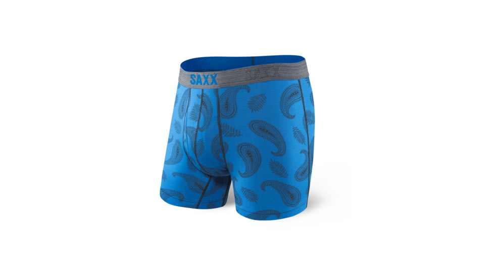SAXX Platinum Boxer Brief w/Fly - Mens, Blue Pop Paisley, S, SXBB41F-BPP-S