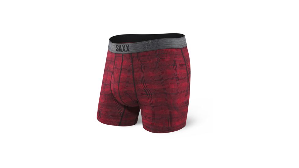 SAXX Platinum Boxer Brief w/Fly - Mens, Red Trippy Plaid, M, SXBB41F-RTP-M