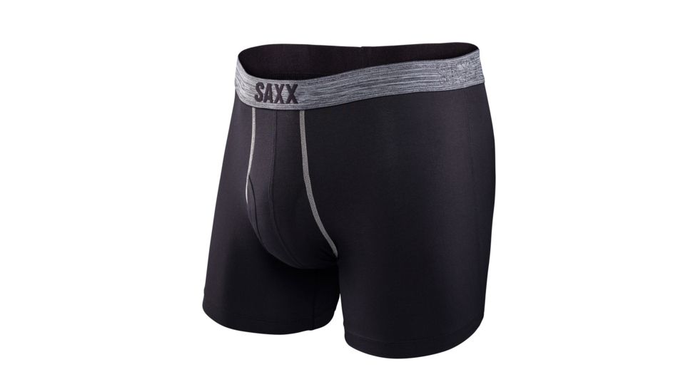 SAXX Platinum Boxer Brief w/Fly - Men's, Black/Dark Gray, M, SXBB41F-BLK-M