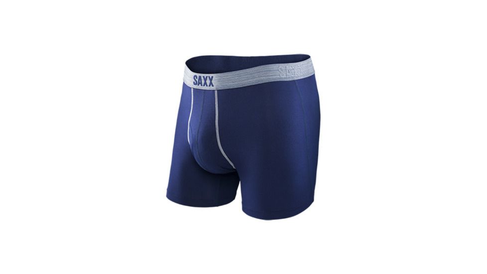 Saxx Platinum Boxer Fly - Mens-Navy/Light Grey-Medium
